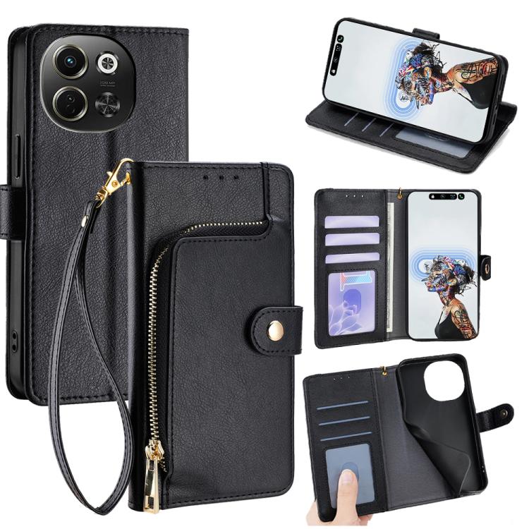 Custodia in pelle con cerniera per Tecno Spark 40 Pro+ 4G