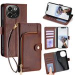 Custodia in pelle con cerniera per Tecno Spark 40 Pro+ 4G