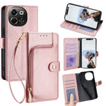 Custodia in pelle con cerniera per Tecno Spark 40 Pro+ 4G