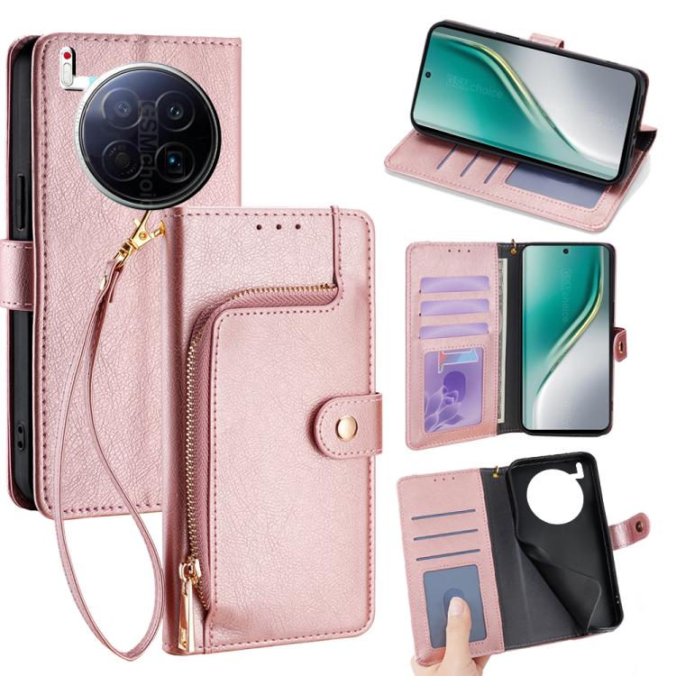 Custodia in pelle con cerniera per Tecno Spark 40 Pro+ 4G