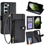 Custodia in pelle con cerniera per Tecno Spark 40 Pro+ 4G