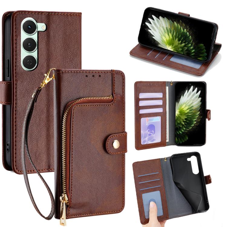 Custodia in pelle con cerniera per Tecno Spark 40 Pro+ 4G
