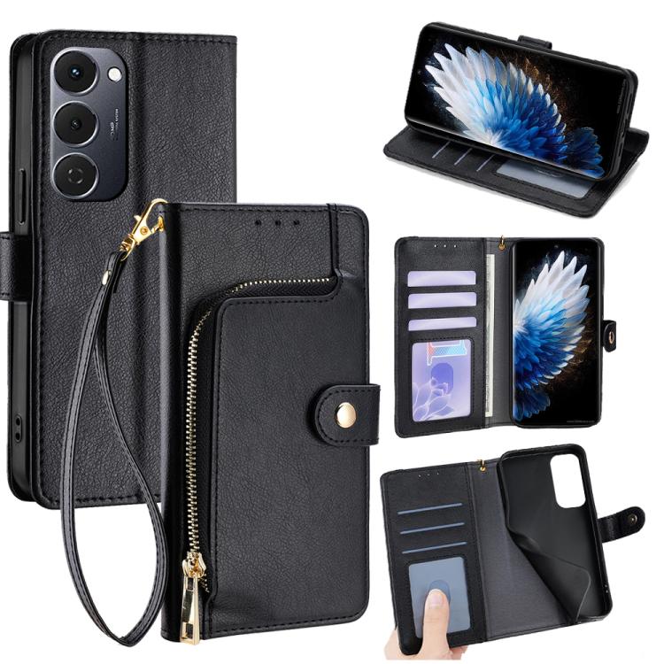 Custodia in pelle con cerniera per Tecno Spark 40 Pro+ 4G
