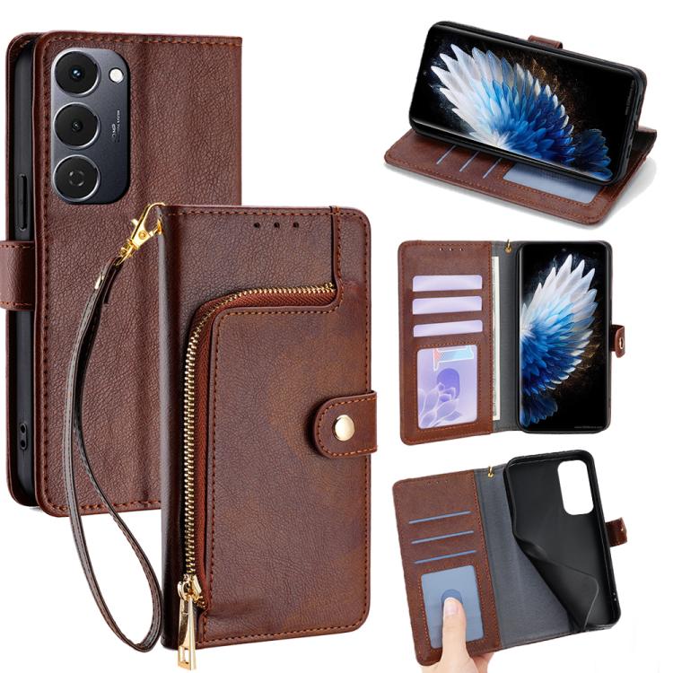 Custodia in pelle con cerniera per Tecno Spark 40 Pro+ 4G