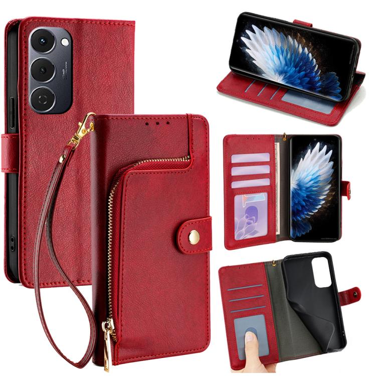 Custodia in pelle con cerniera per Tecno Spark 40 Pro+ 4G
