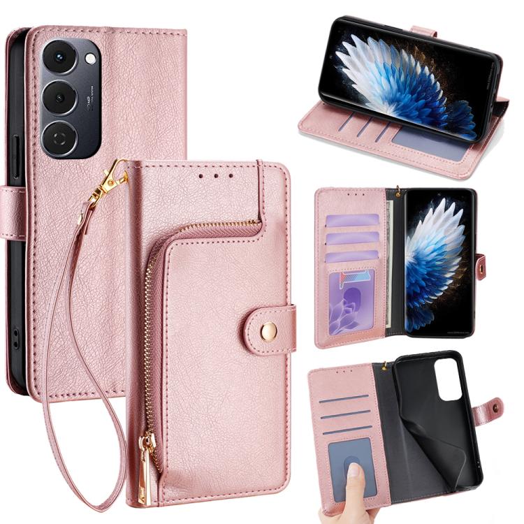 Custodia in pelle con cerniera per Tecno Spark 40 Pro+ 4G