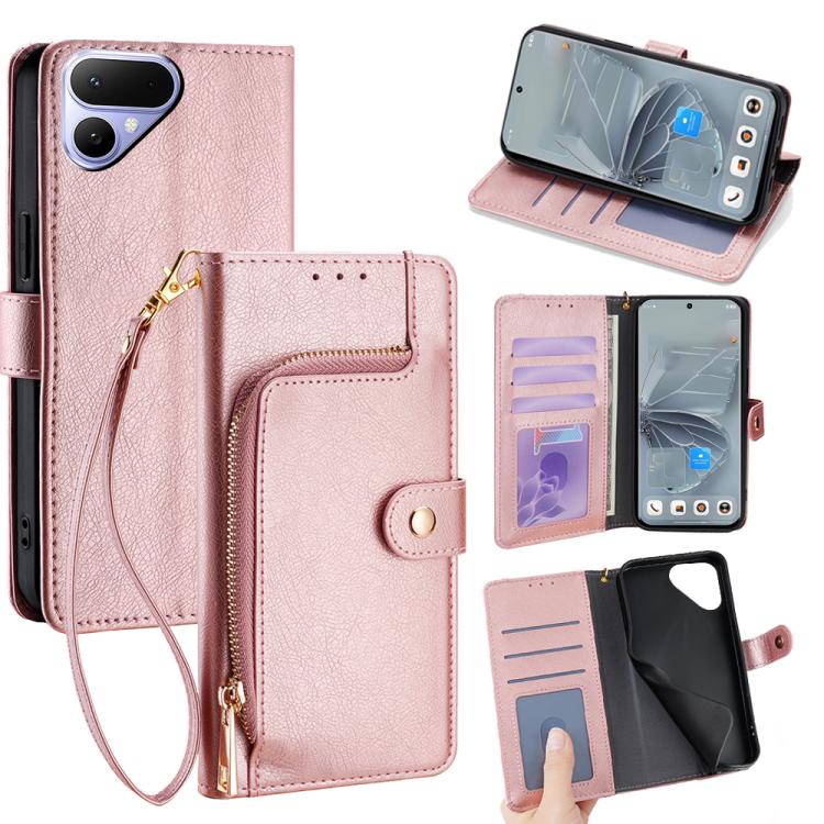 Custodia in pelle con cerniera per Tecno Pova Curve 2 5G