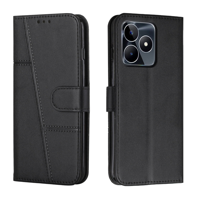 Custodia per telefono in pelle con fibbia in pelle di vitello cucita, For Realme 11 4G, For Realme 11 5G, For Realme C53/Narzo N53, For Realme 11
