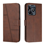 Custodia per telefono in pelle con fibbia in pelle di vitello cucita, For Realme 11 4G, For Realme 11 5G, For Realme C53/Narzo N53, For Realme 11