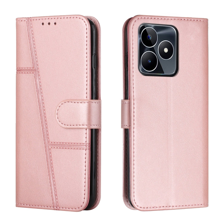 Custodia per telefono in pelle con fibbia in pelle di vitello cucita, For Realme 11 4G, For Realme 11 5G, For Realme C53/Narzo N53, For Realme 11