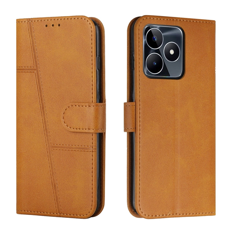 Custodia per telefono in pelle con fibbia in pelle di vitello cucita, For Realme 11 4G, For Realme 11 5G, For Realme C53/Narzo N53, For Realme 11