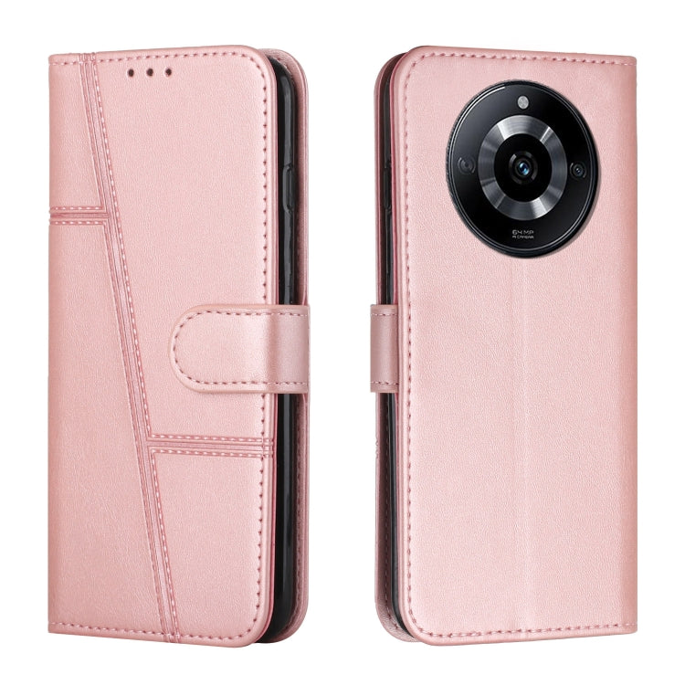 Custodia per telefono in pelle con fibbia in pelle di vitello cucita, For Realme 11 4G, For Realme 11 5G, For Realme C53/Narzo N53, For Realme 11