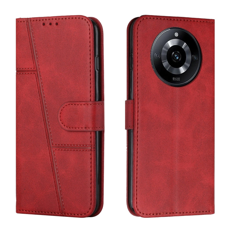 Custodia per telefono in pelle con fibbia in pelle di vitello cucita, For Realme 11 Pro/11 Pro+, For Realme C65 4G, For Realme 9i 5G/V20 5G/V30t/V30, For Realme C55