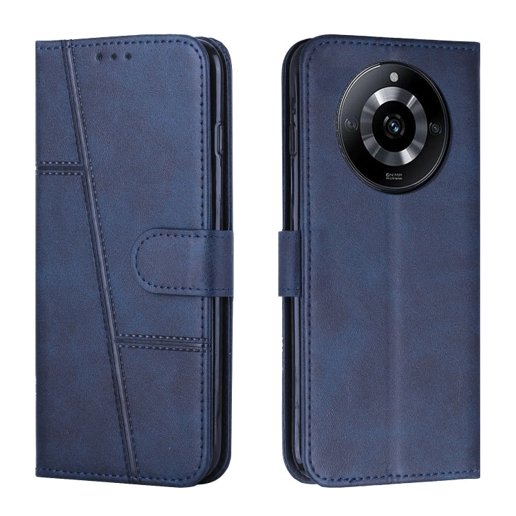 Custodia per telefono in pelle con fibbia in pelle di vitello cucita, For Realme 11 Pro/11 Pro+, For Realme C65 4G, For Realme 9i 5G/V20 5G/V30t/V30, For Realme C55