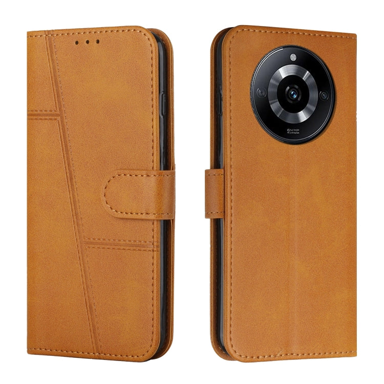 Custodia per telefono in pelle con fibbia in pelle di vitello cucita, For Realme 11 Pro/11 Pro+, For Realme C65 4G, For Realme 9i 5G/V20 5G/V30t/V30, For Realme C55