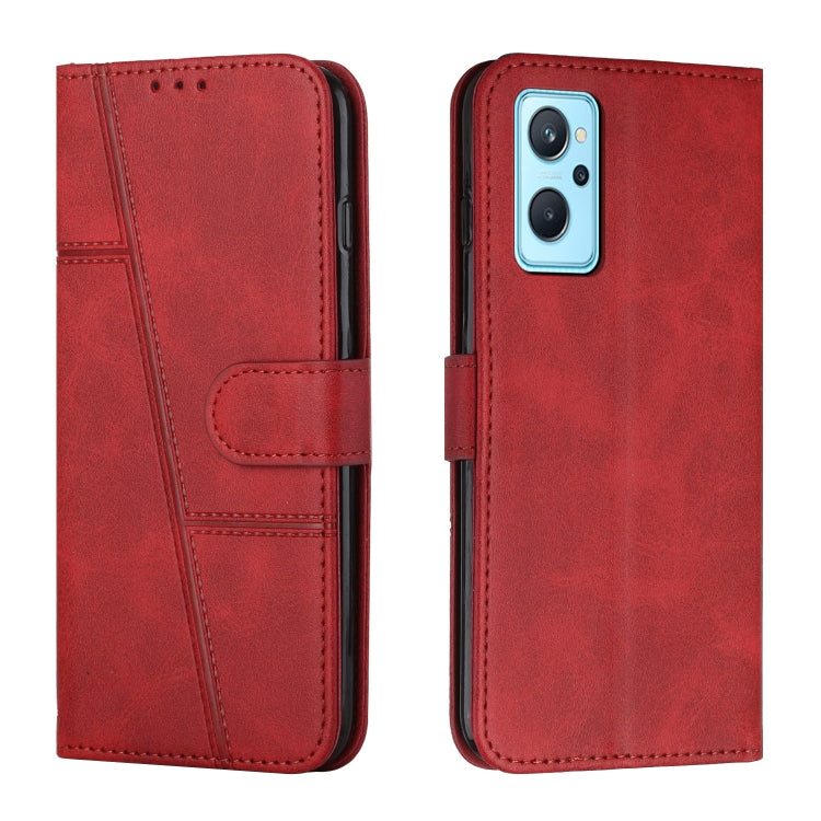 Custodia per telefono in pelle con fibbia in pelle di vitello cucita, For Realme 11 Pro/11 Pro+, For Realme C65 4G, For Realme 9i 5G/V20 5G/V30t/V30, For Realme C55