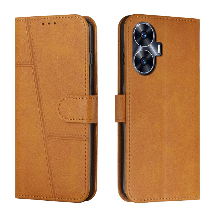 Custodia per telefono in pelle con fibbia in pelle di vitello cucita, For Realme 11 Pro/11 Pro+, For Realme C65 4G, For Realme 9i 5G/V20 5G/V30t/V30, For Realme C55