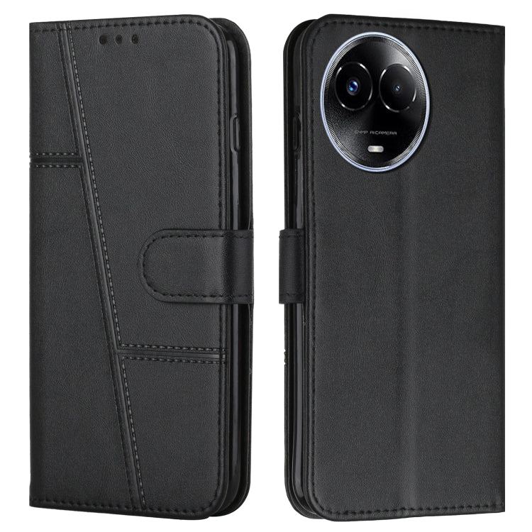 Custodia per telefono in pelle con fibbia in pelle di vitello cucita, For Realme 11 4G, For Realme 11 5G, For Realme C53/Narzo N53, For Realme 11