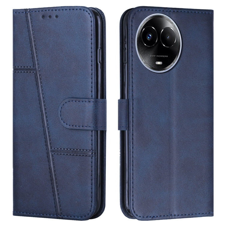 Custodia per telefono in pelle con fibbia in pelle di vitello cucita, For Realme 11 4G, For Realme 11 5G, For Realme C53/Narzo N53, For Realme 11