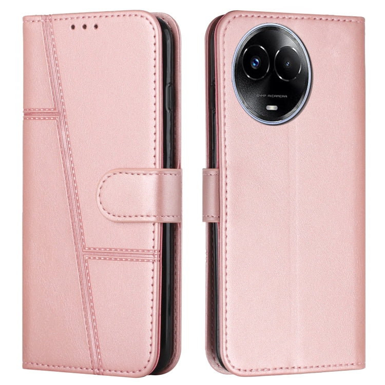 Custodia per telefono in pelle con fibbia in pelle di vitello cucita, For Realme 11 4G, For Realme 11 5G, For Realme C53/Narzo N53, For Realme 11