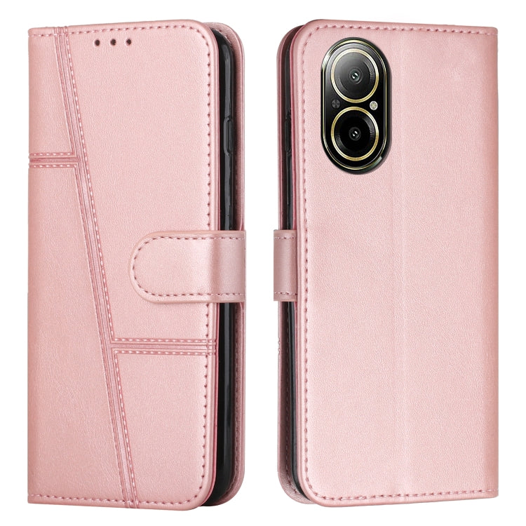 Custodia per telefono in pelle con fibbia in pelle di vitello cucita, For Realme 12, For Realme 12+, For Realme 12 Pro+, For Realme C67 4G Global