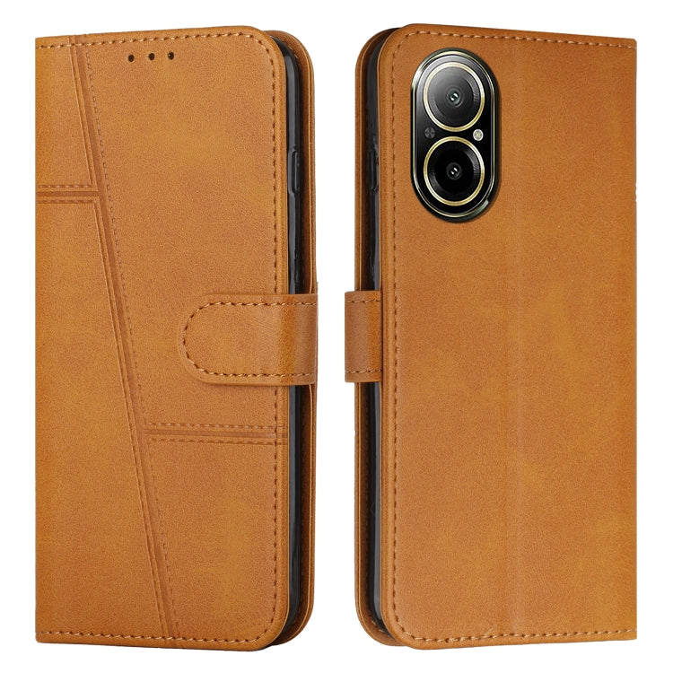 Custodia per telefono in pelle con fibbia in pelle di vitello cucita, For Realme 12, For Realme 12+, For Realme 12 Pro+, For Realme C67 4G Global