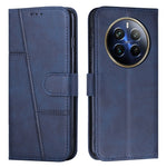Custodia per telefono in pelle con fibbia in pelle di vitello cucita, For Realme 12, For Realme 12+, For Realme 12 Pro+, For Realme C67 4G Global