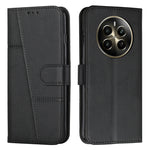 Custodia per telefono in pelle con fibbia in pelle di vitello cucita, For Realme 12, For Realme 12+, For Realme 12 Pro+, For Realme C67 4G Global