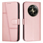 Custodia per telefono in pelle con fibbia in pelle di vitello cucita, For Realme 12, For Realme 12+, For Realme 12 Pro+, For Realme C67 4G Global