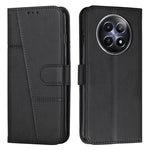 Custodia per telefono in pelle con fibbia in pelle di vitello cucita, For Realme 12, For Realme 12+, For Realme 12 Pro+, For Realme C67 4G Global