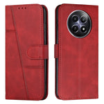Custodia per telefono in pelle con fibbia in pelle di vitello cucita, For Realme 12, For Realme 12+, For Realme 12 Pro+, For Realme C67 4G Global