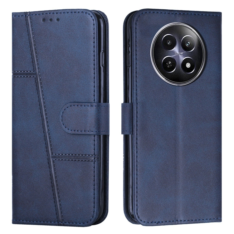 Custodia per telefono in pelle con fibbia in pelle di vitello cucita, For Realme 12, For Realme 12+, For Realme 12 Pro+, For Realme C67 4G Global