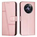 Custodia per telefono in pelle con fibbia in pelle di vitello cucita, For Realme 12, For Realme 12+, For Realme 12 Pro+, For Realme C67 4G Global