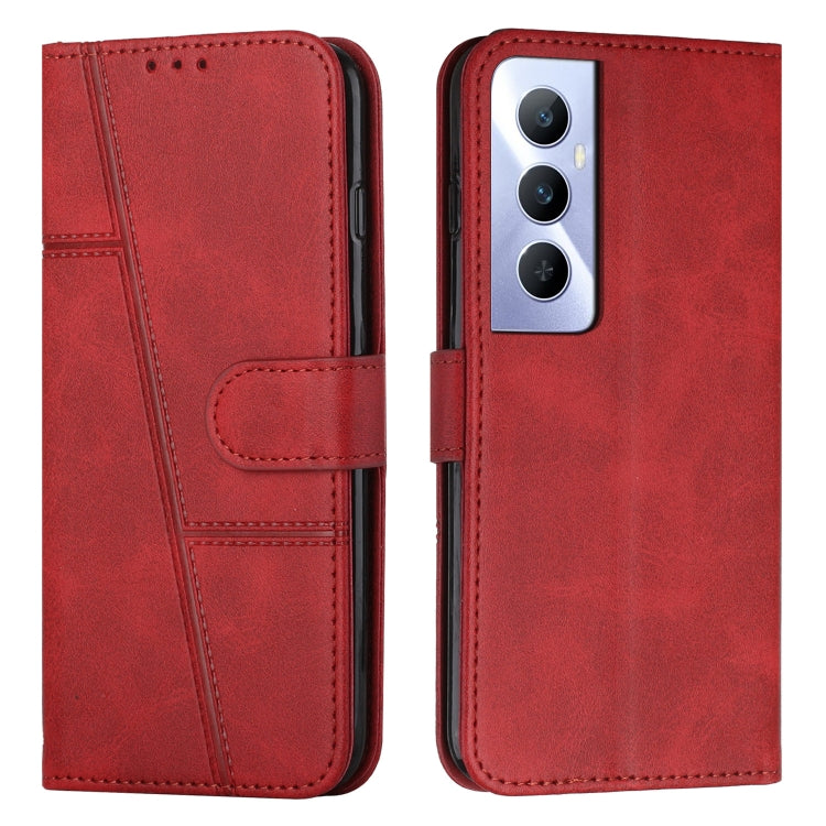 Custodia per telefono in pelle con fibbia in pelle di vitello cucita, For Realme 11 Pro/11 Pro+, For Realme C65 4G, For Realme 9i 5G/V20 5G/V30t/V30, For Realme C55