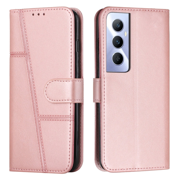 Custodia per telefono in pelle con fibbia in pelle di vitello cucita, For Realme 11 Pro/11 Pro+, For Realme C65 4G, For Realme 9i 5G/V20 5G/V30t/V30, For Realme C55