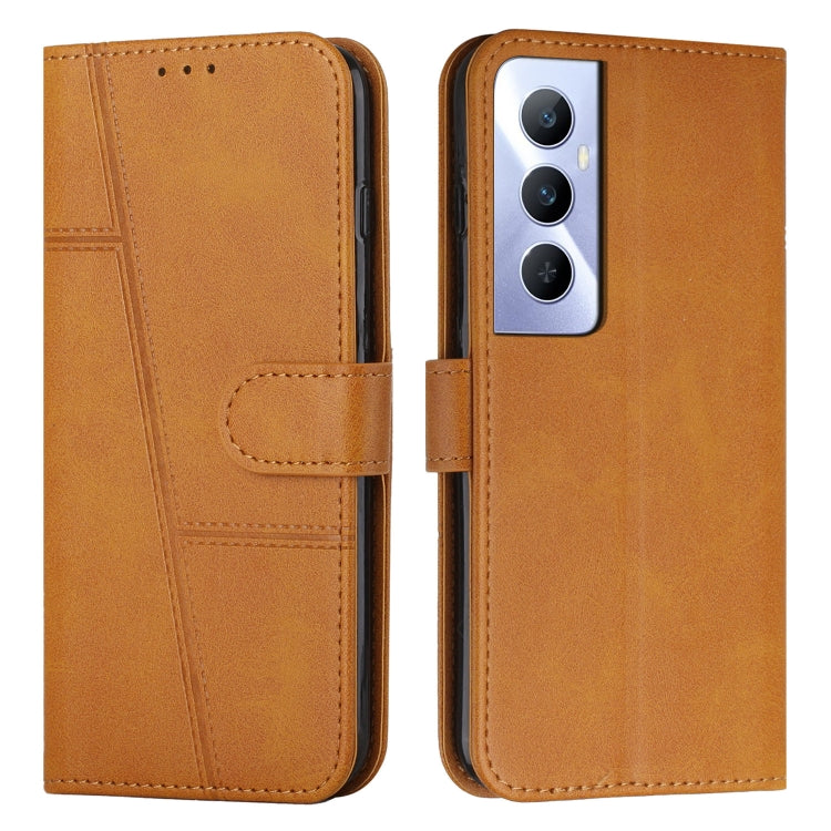 Custodia per telefono in pelle con fibbia in pelle di vitello cucita, For Realme 11 Pro/11 Pro+, For Realme C65 4G, For Realme 9i 5G/V20 5G/V30t/V30, For Realme C55
