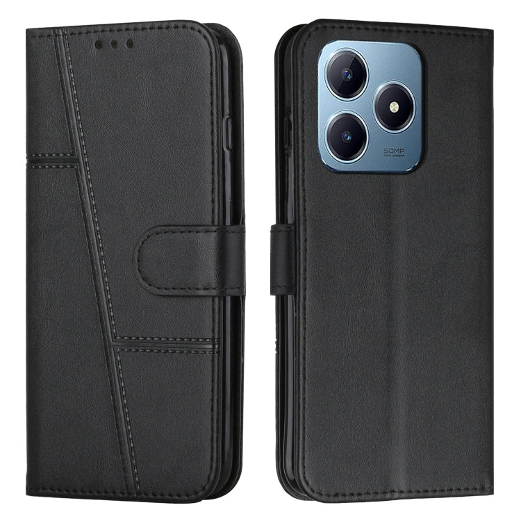 Custodia per telefono in pelle con fibbia in pelle di vitello cucita, For Realme 14 Pro+, For Realme 14 Pro, For Realme C75 / V60 Pro, For Realme C63