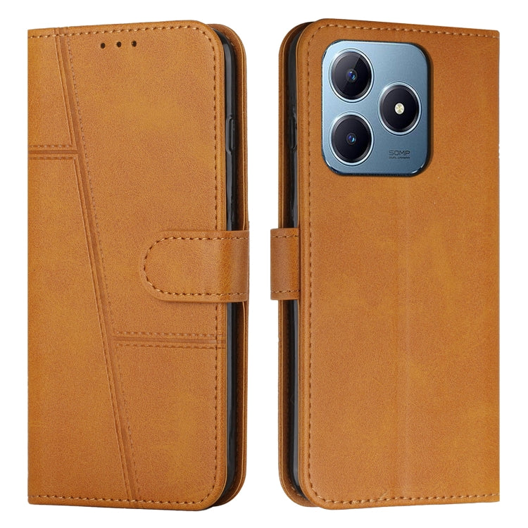 Custodia per telefono in pelle con fibbia in pelle di vitello cucita, For Realme 14 Pro+, For Realme 14 Pro, For Realme C75 / V60 Pro, For Realme C63