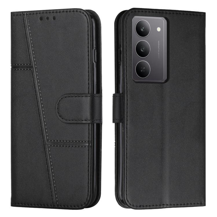 Custodia per telefono in pelle con fibbia in pelle di vitello cucita, For Realme 14 Pro+, For Realme 14 Pro, For Realme C75 / V60 Pro, For Realme C63
