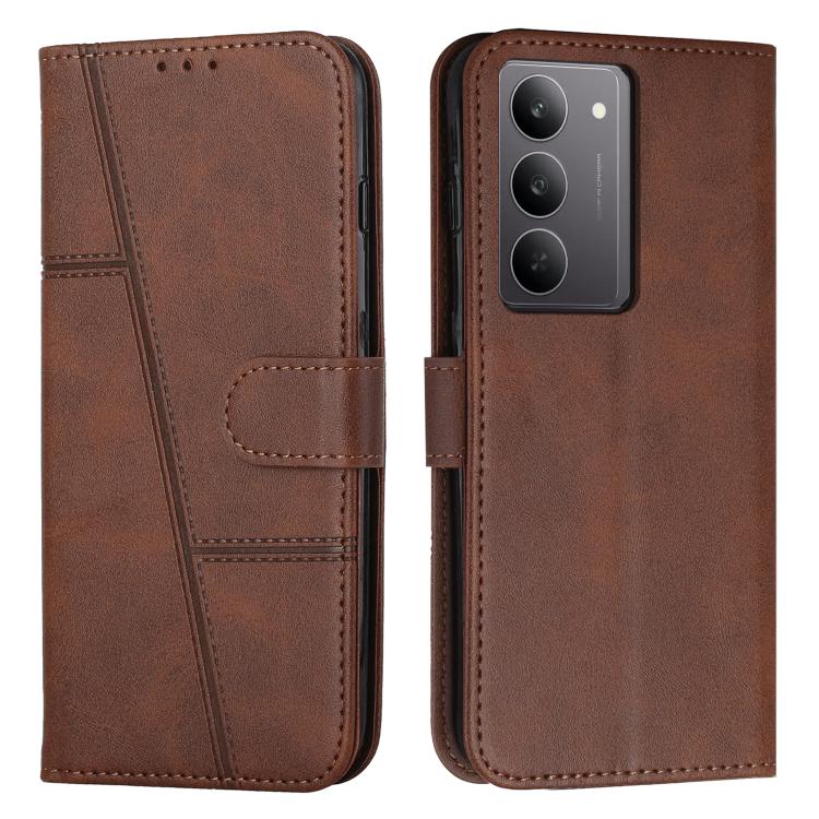 Custodia per telefono in pelle con fibbia in pelle di vitello cucita, For Realme 14 Pro+, For Realme 14 Pro, For Realme C75 / V60 Pro, For Realme C63