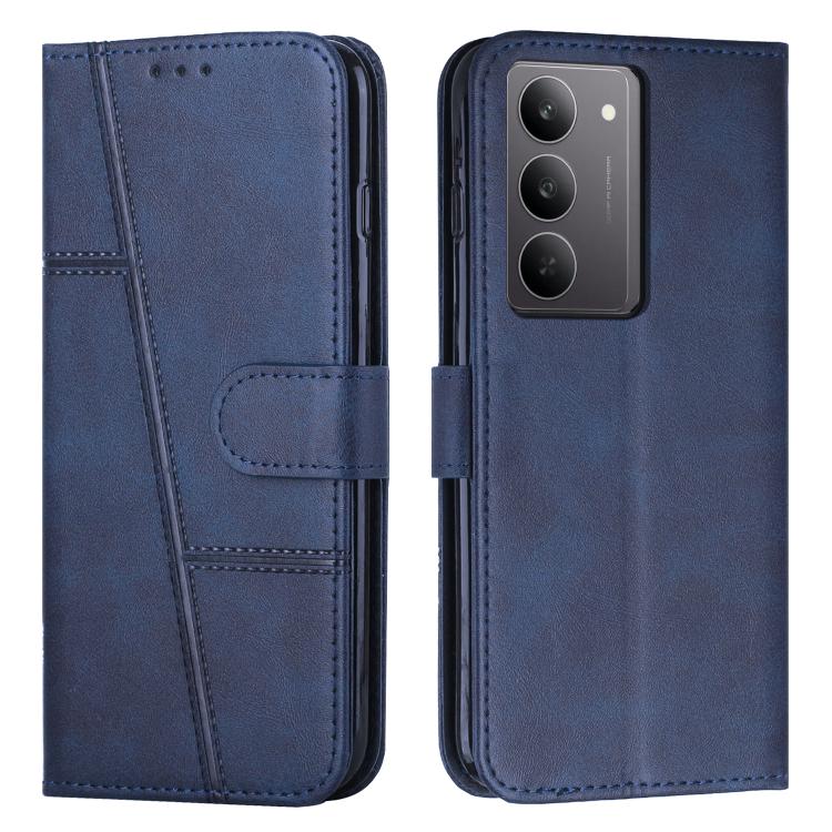 Custodia per telefono in pelle con fibbia in pelle di vitello cucita, For Realme 14 Pro+, For Realme 14 Pro, For Realme C75 / V60 Pro, For Realme C63