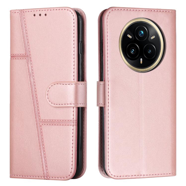Custodia per telefono in pelle con fibbia in pelle di vitello cucita, For Realme 14 Pro+, For Realme 14 Pro, For Realme C75 / V60 Pro, For Realme C63