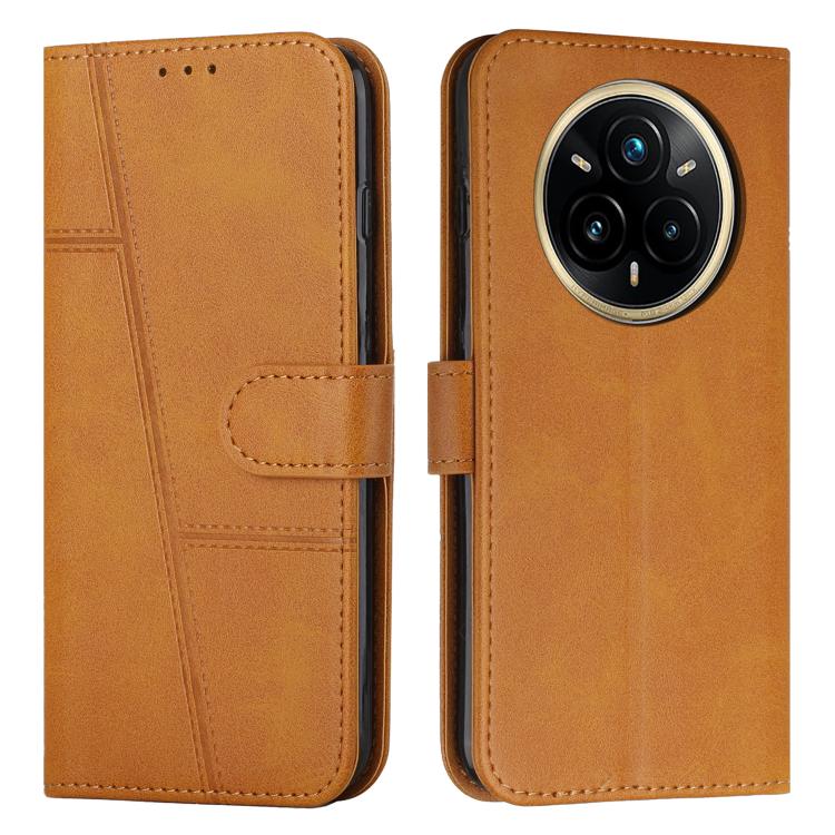 Custodia per telefono in pelle con fibbia in pelle di vitello cucita, For Realme 14 Pro+, For Realme 14 Pro, For Realme C75 / V60 Pro, For Realme C63