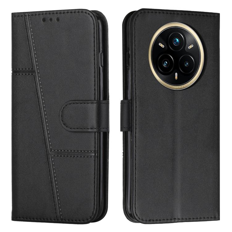 Custodia per telefono in pelle con fibbia in pelle di vitello cucita, For Realme 14 Pro+, For Realme 14 Pro, For Realme C75 / V60 Pro, For Realme C63
