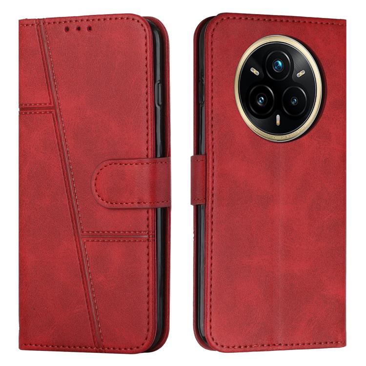 Custodia per telefono in pelle con fibbia in pelle di vitello cucita, For Realme 14 Pro+, For Realme 14 Pro, For Realme C75 / V60 Pro, For Realme C63