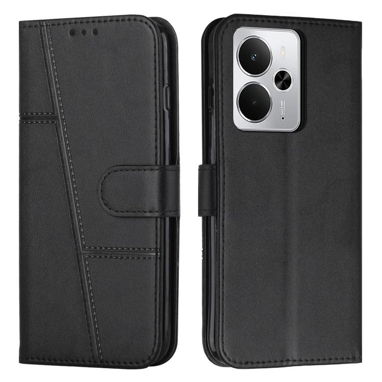 Custodia per telefono in pelle con fibbia in pelle di vitello cucita, For Realme Narzo 80 Lite 4G, For Realme 15 / 15 Pro, For Realme C71 4G, For Realme 14 / P3 5G / 14T 5G