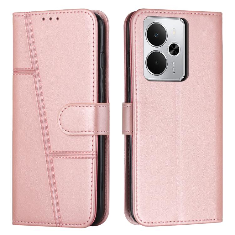 Custodia per telefono in pelle con fibbia in pelle di vitello cucita, For Realme Narzo 80 Lite 4G, For Realme 15 / 15 Pro, For Realme C71 4G, For Realme 14 / P3 5G / 14T 5G
