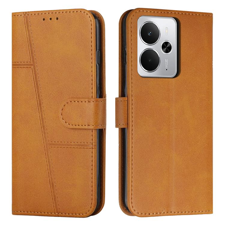 Custodia per telefono in pelle con fibbia in pelle di vitello cucita, For Realme Narzo 80 Lite 4G, For Realme 15 / 15 Pro, For Realme C71 4G, For Realme 14 / P3 5G / 14T 5G
