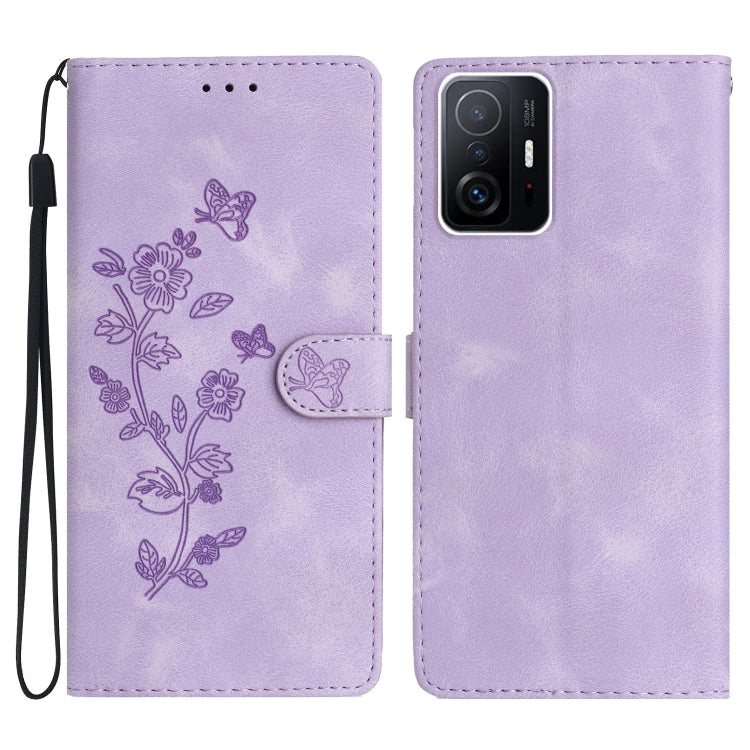 Custodia portafoglio in pelle con farfalla per Xiaomi Redmi 10C