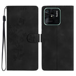 Custodia portafoglio in pelle con farfalla per Xiaomi Redmi 10C